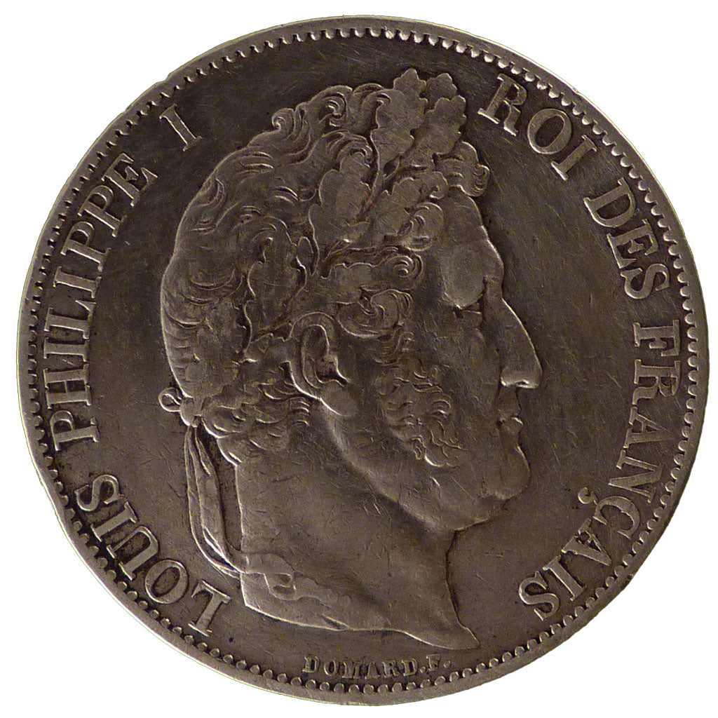 FRANCE, Louis-Philippe, 5 Francs, 1845, Lille, EF(40-45), Silver, Gadoury...