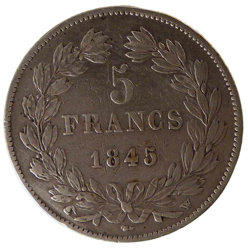 FRANCE, Louis-Philippe, 5 Francs, 1845, Lille, EF(40-45), Silver, Gadoury...