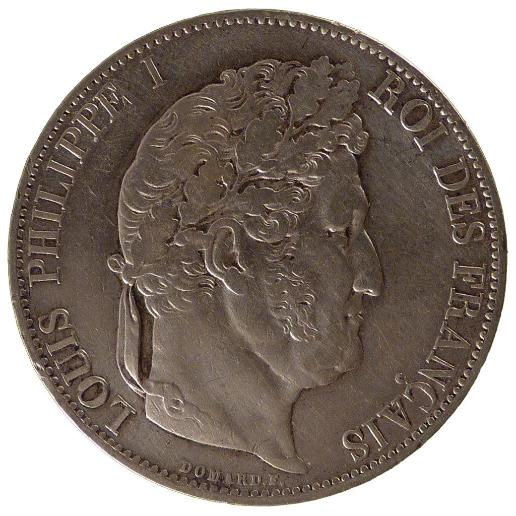 FRANCE, Louis-Philippe, 5 Francs, 1845, Lille, KM #749.13, EF(40-45), Silver,...