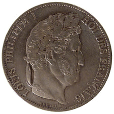 FRANCE, Louis-Philippe, 5 Francs, 1845, Lille, KM #749.13, EF(40-45), Silver,...