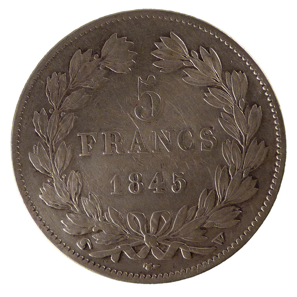 FRANCE, Louis-Philippe, 5 Francs, 1845, Lille, KM #749.13, EF(40-45), Silver,...