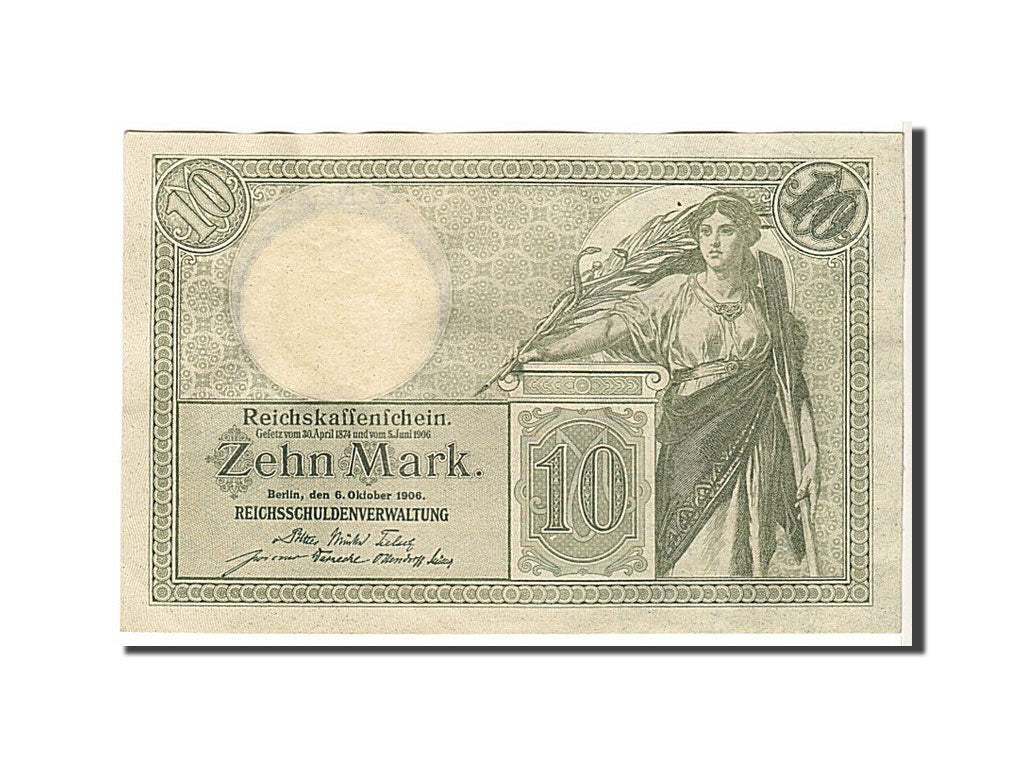 Banknote, Germany, 10 Mark, 1906, 1906-10-06, KM:9b, AU(55-58)