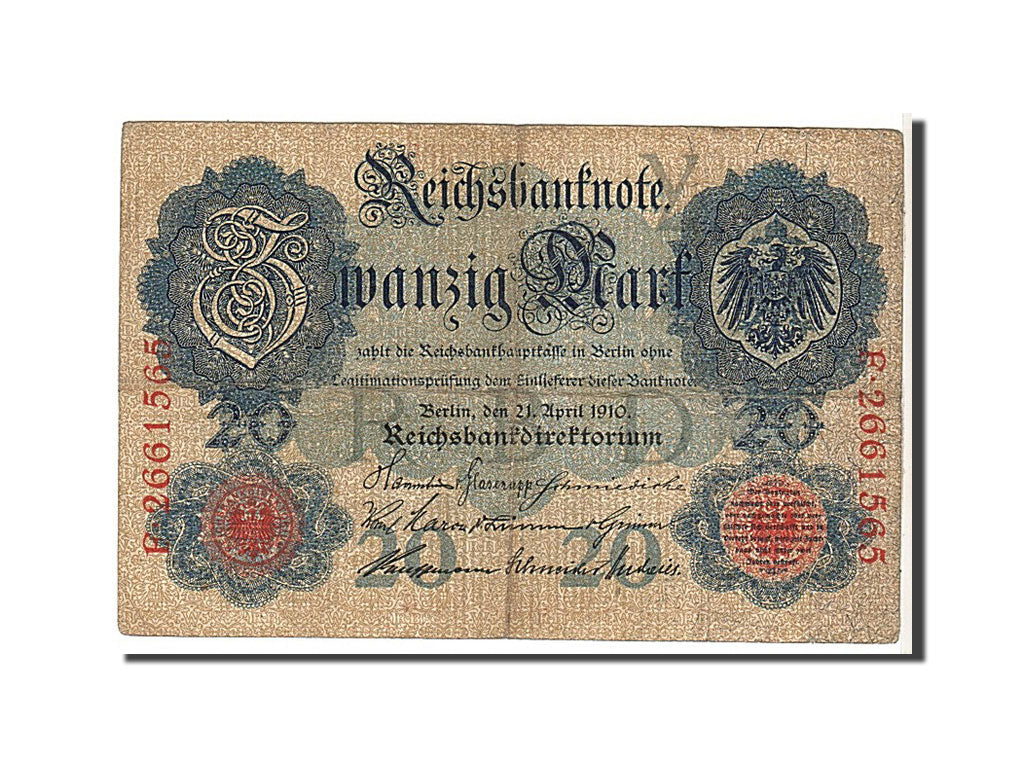 Banknote, Germany, 20 Mark, 1910, KM:40b, VF(30-35)