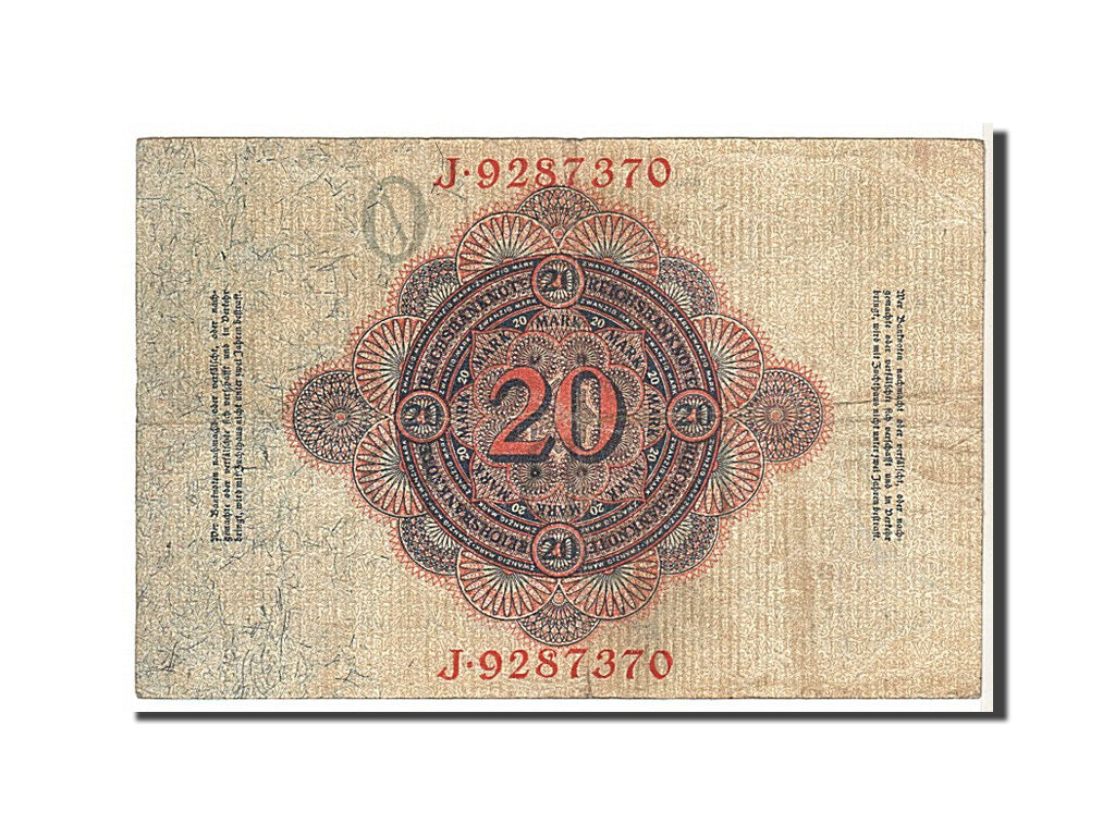 Billet, Allemagne, 20 Mark, 1914, KM:46b, TTB