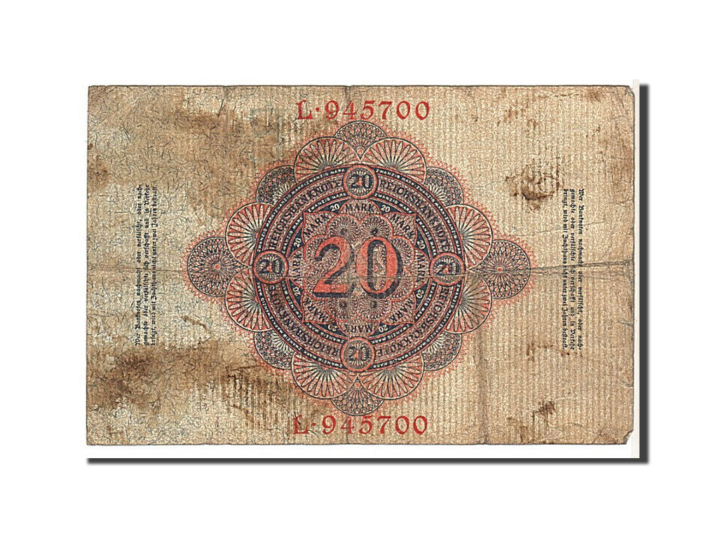 Germany, 20 Mark, 1914, KM #46b, VG(8-10), L945700