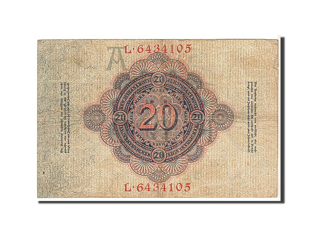 Banknote, Germany, 20 Mark, 1914, KM:46b, EF(40-45)