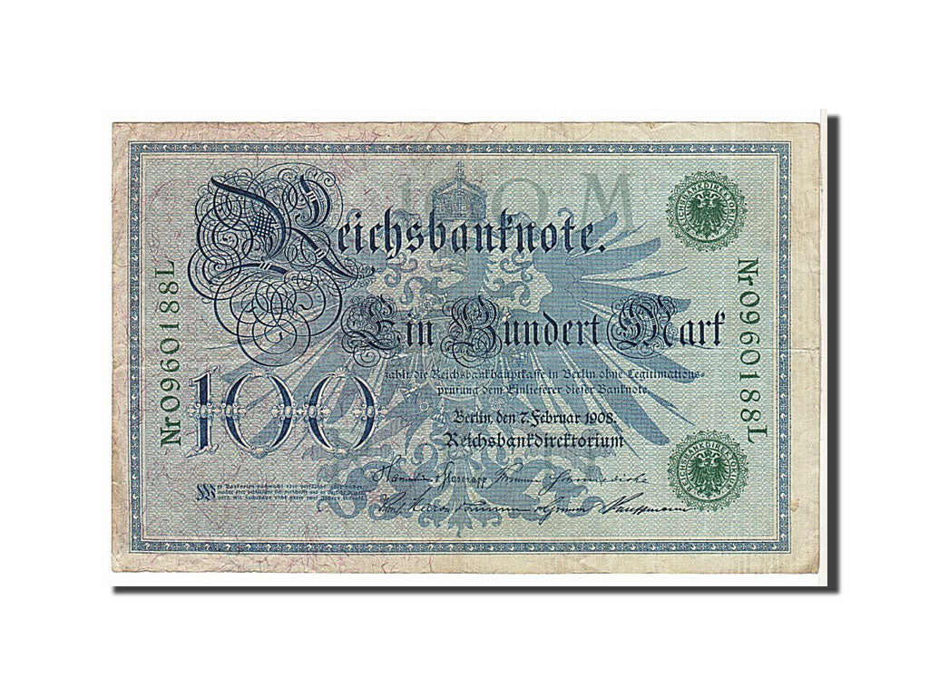 Banknote, Germany, 100 Mark, 1908, KM:34, VF(30-35)