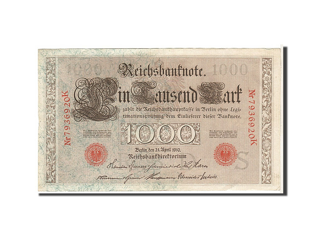 Billet, Allemagne, 1000 Mark, 1910, TTB+