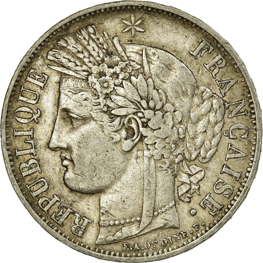 Coin, France, Cérès, 5 Francs, 1849, Strasbourg, EF(40-45), Silver