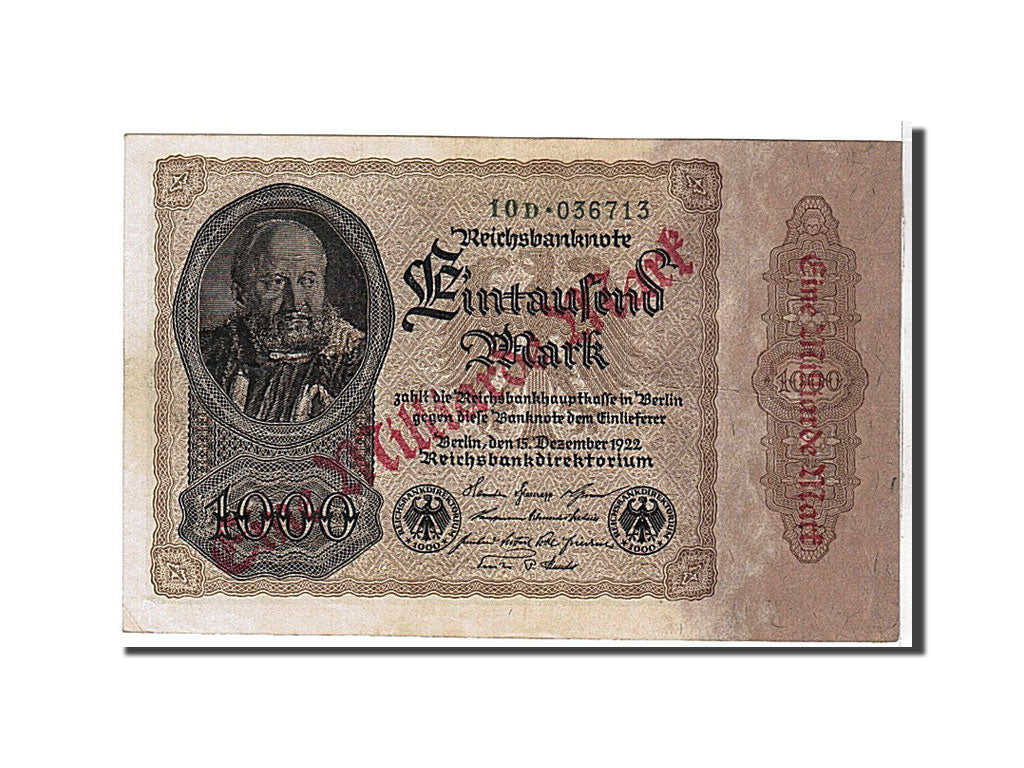 Banknote, Germany, 1 Milliarde Mark on 1000 Mark, 1922, EF(40-45)