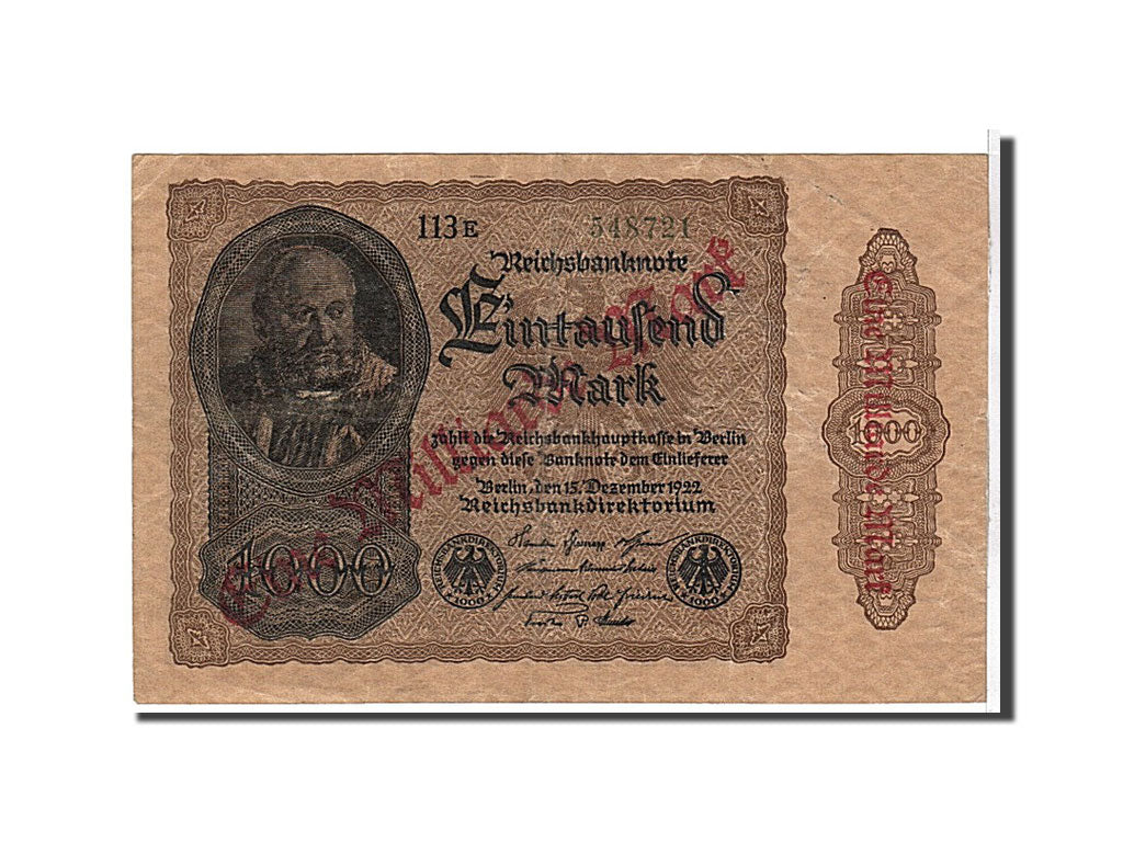 Banknote, Germany, 1 Milliarde Mark on 1000 Mark, 1922, EF(40-45)