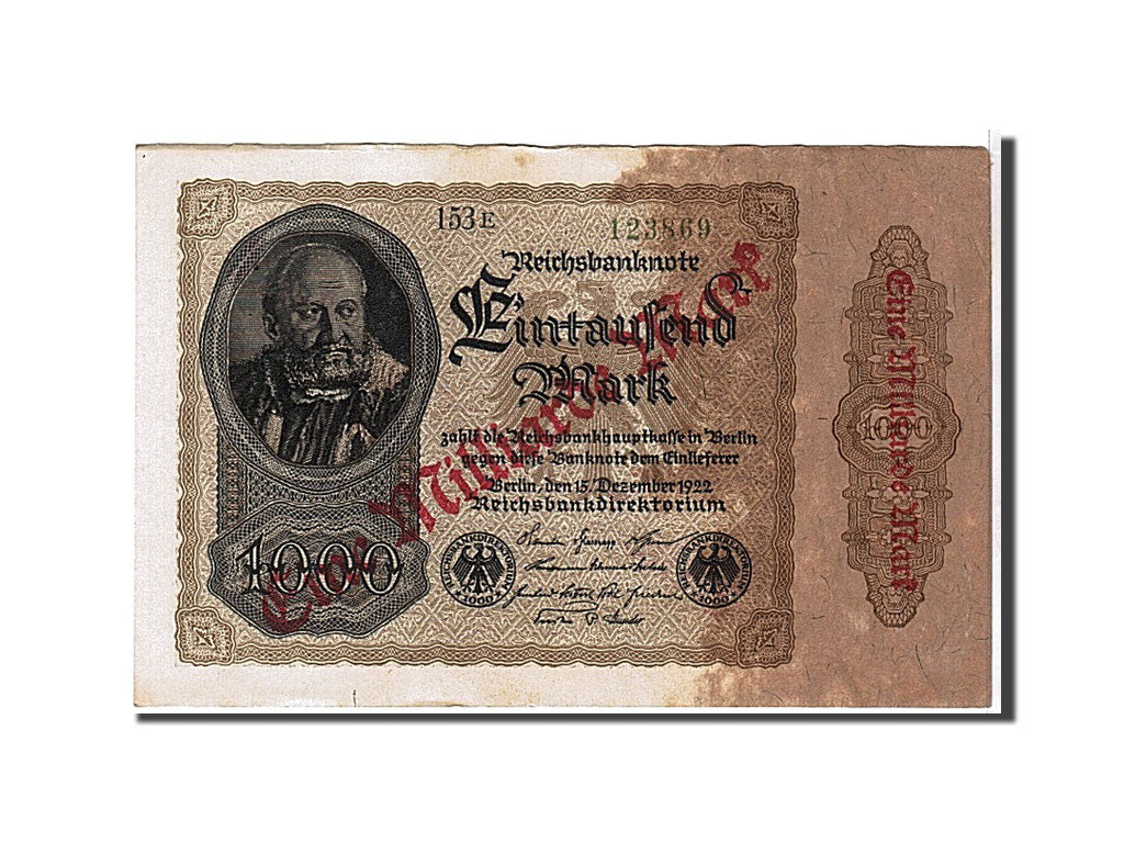 Billet, Allemagne, 1 Milliarde Mark on 1000 Mark, 1922, KM:113a, TTB