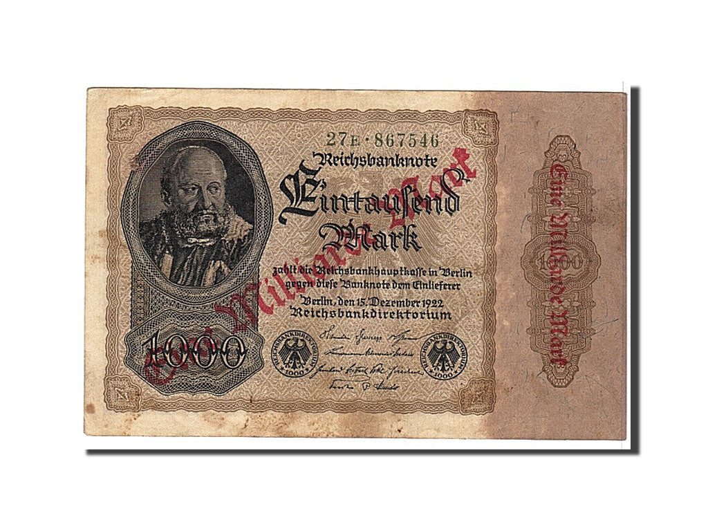 Billet, Allemagne, 1 Milliarde Mark on 1000 Mark, 1922, KM:113a, TTB