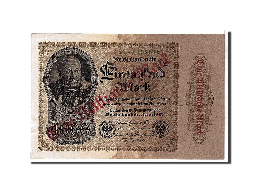 Banknote, Germany, 1 Milliarde Mark on 1000 Mark, 1922, UNC(65-70)