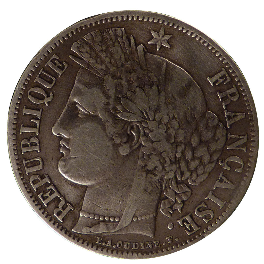 FRANCE, Cérès, 5 Francs, 1850, Paris, KM #761.1, EF(40-45), Silver, Gadoury #719