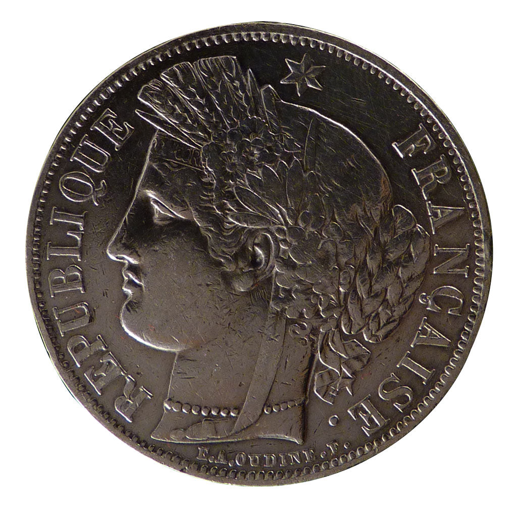 Francia, Cérès, 5 Francs, 1850, Strasbourg, BB, Argento, Gadoury:719