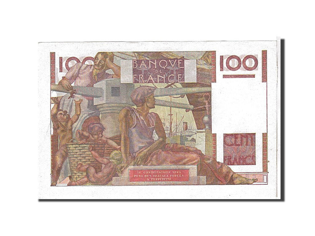 Geldschein, Frankreich, 100 Francs, 100 F 1945-1954 ''Jeune Paysan'', 1947
