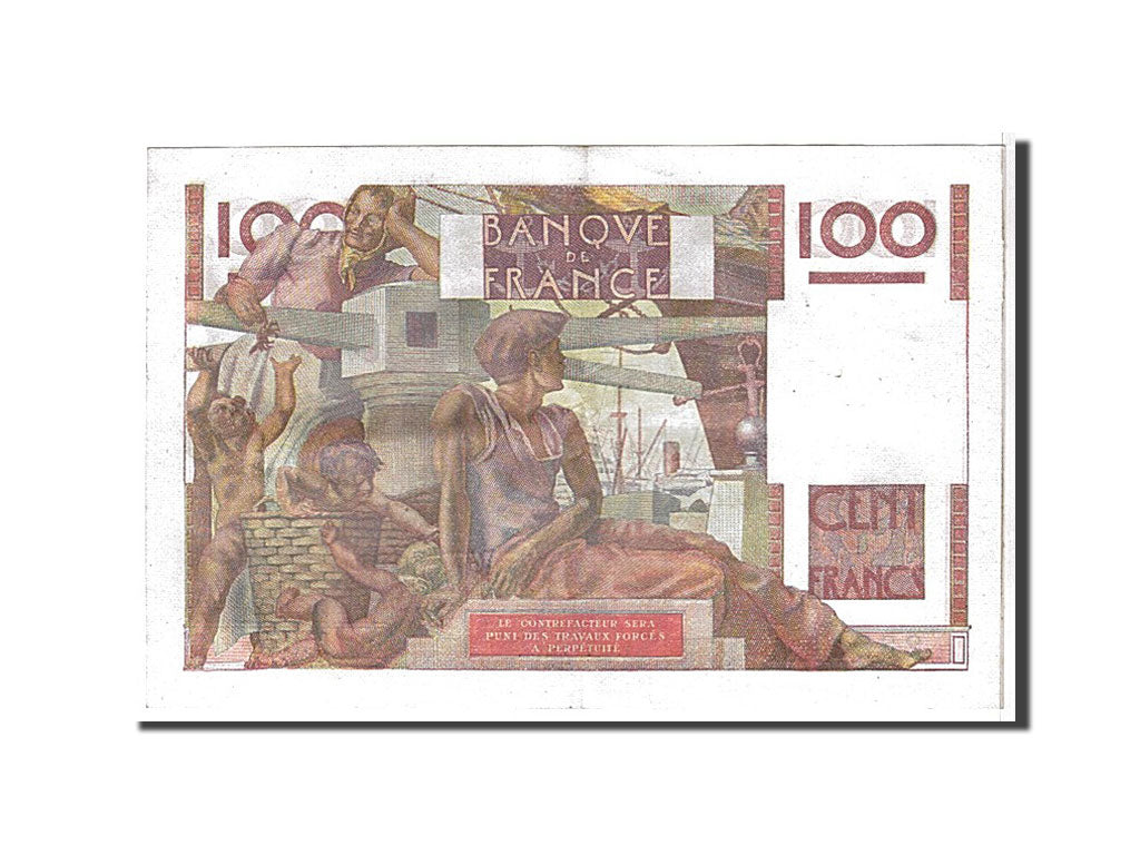FRANCE, 100 Francs, 100 F 1945-1954 ''Jeune Paysan'', 1950, AU(55-58),...