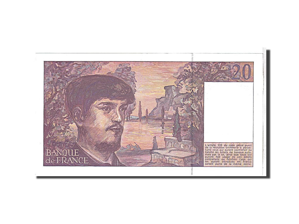 France, 20 Francs, 20 F 1980-1997 ''Debussy'', 1993, KM #151g, UNC(63),...