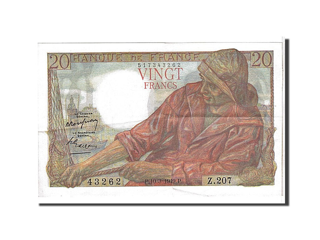 Biljet, Frankrijk, 20 Francs, 20 F 1942-1950 ''Pêcheur'', 1949, SUP