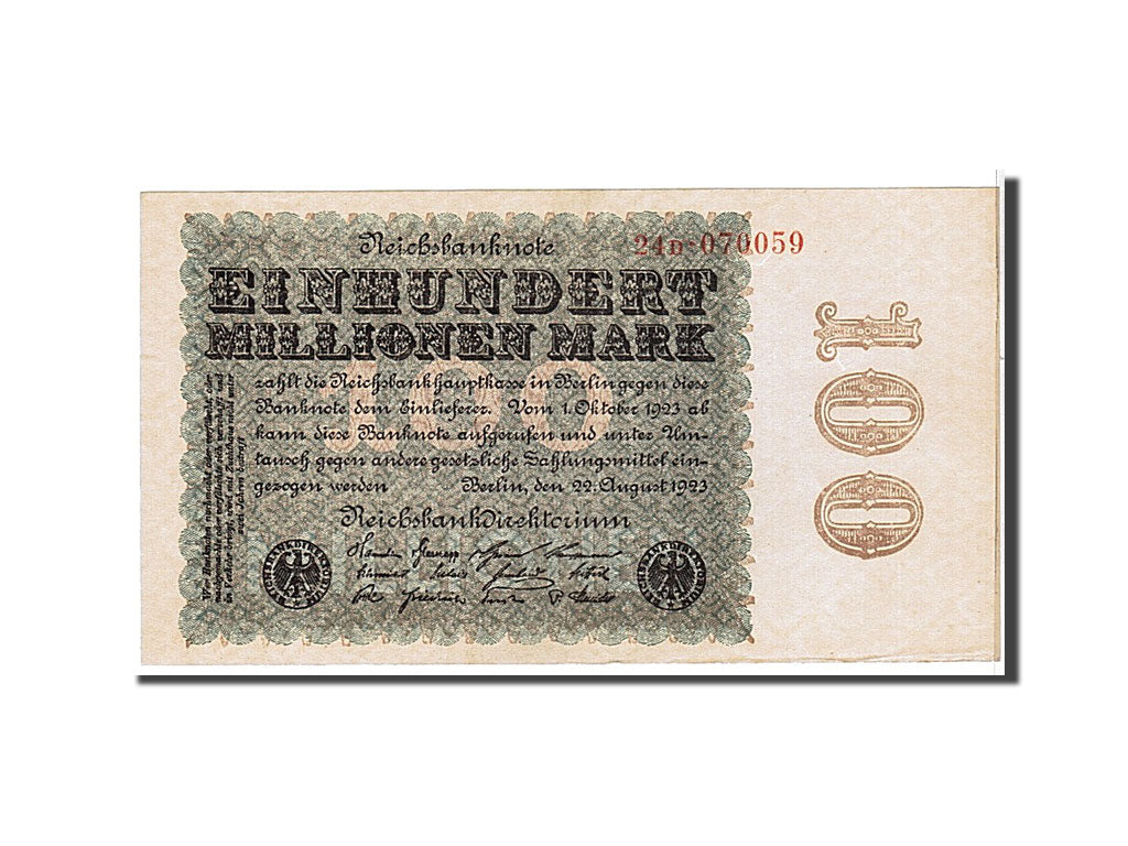 Banknote, Germany, 100 Millionen Mark, 1923, KM:107a, AU(55-58)
