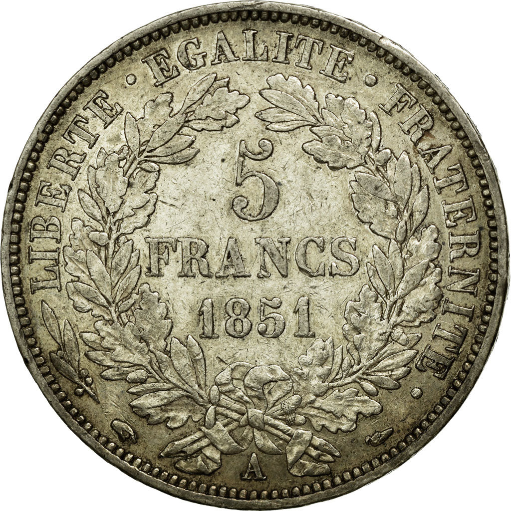 Coin, France, Cérès, 5 Francs, 1851, Paris, EF(40-45), Silver, KM:761.1