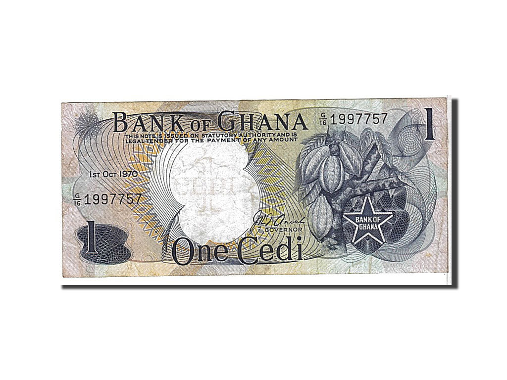 Ghana, 1 Cedi, 1970, KM #10c, VF(20-25), G161997757