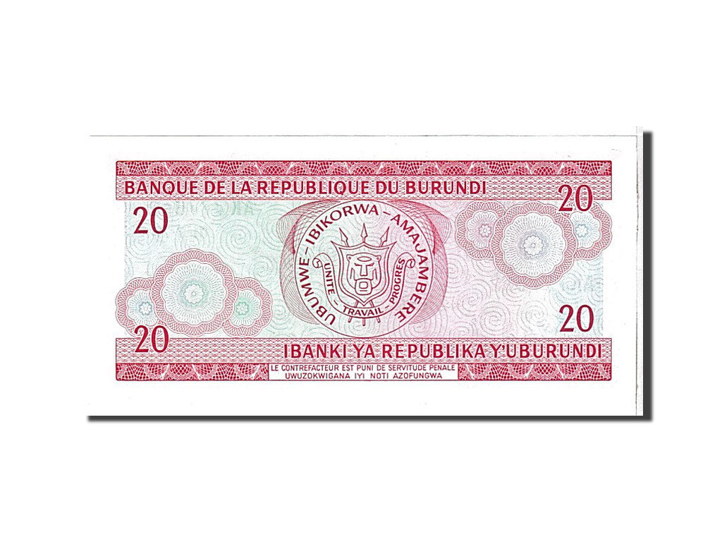 Burundi, 20 Francs, 1977, KM #27a, UNC(65-70), AK777812