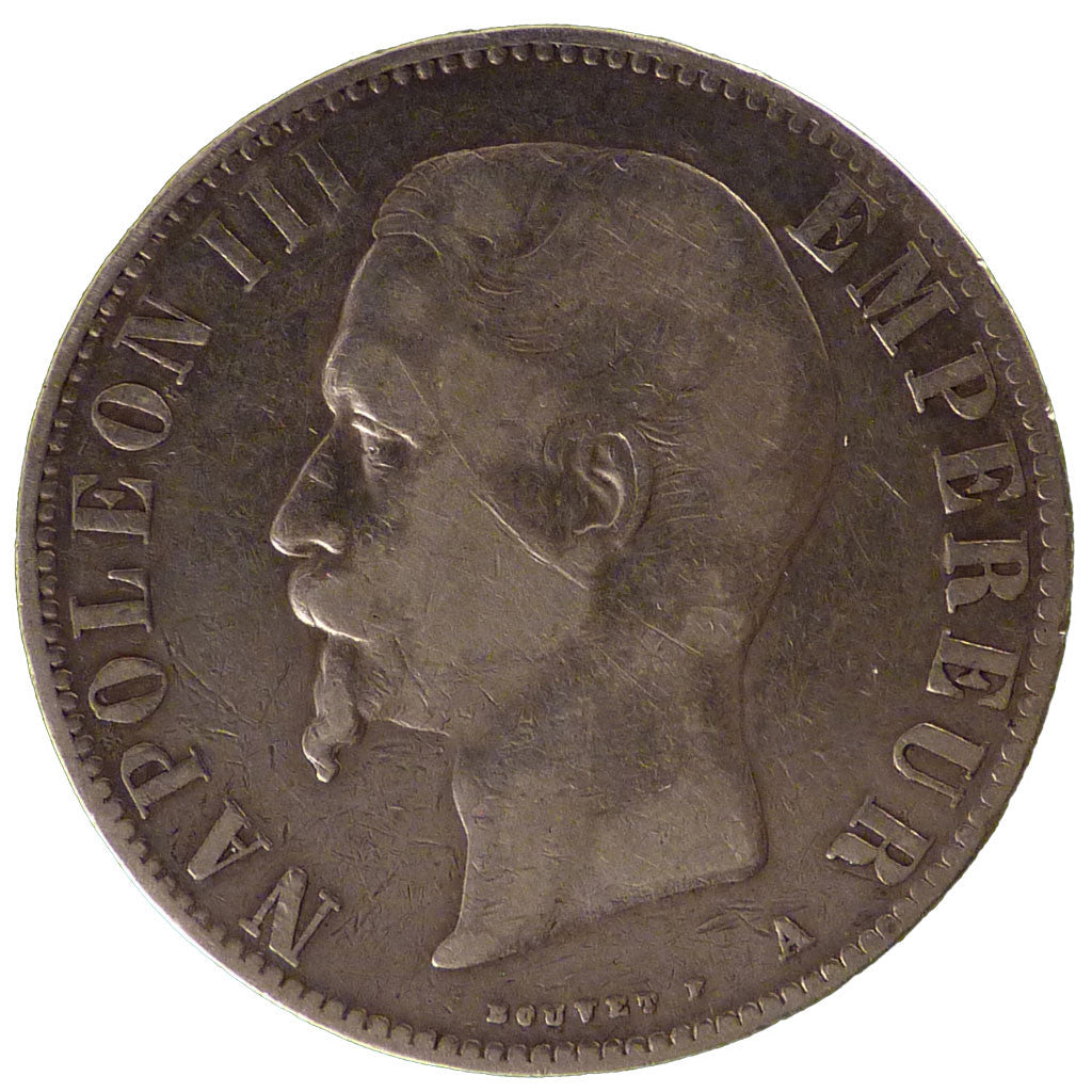 FRANCE, Napoléon III, 5 Francs, 1855, Paris, KM #782.1, VF(30-35), Silver, G...