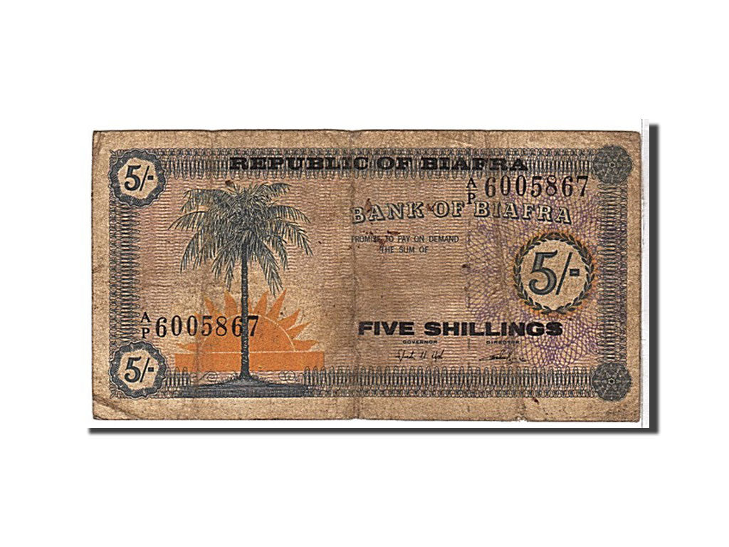 Biafra, 5 Shillings, 1967, KM #1, VG(8-10), AP6005867