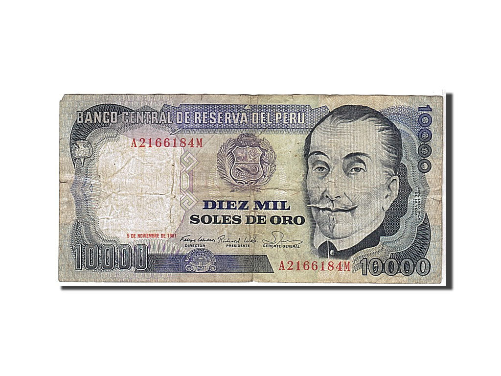 Peru, 10,000 Soles de Oro, 1981, KM #124, VG(8-10), A2166184M