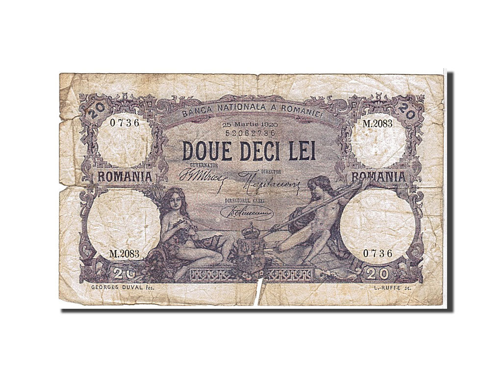 Romania, 20 Lei, 1920, KM #20a, VG(8-10), 0736M2083
