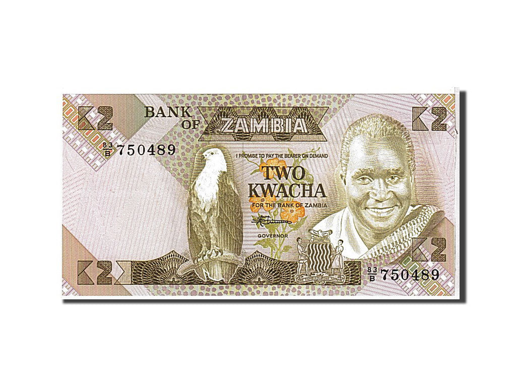 Banknote, Zambia, 2 Kwacha, 1980, KM:24c, UNC(65-70)