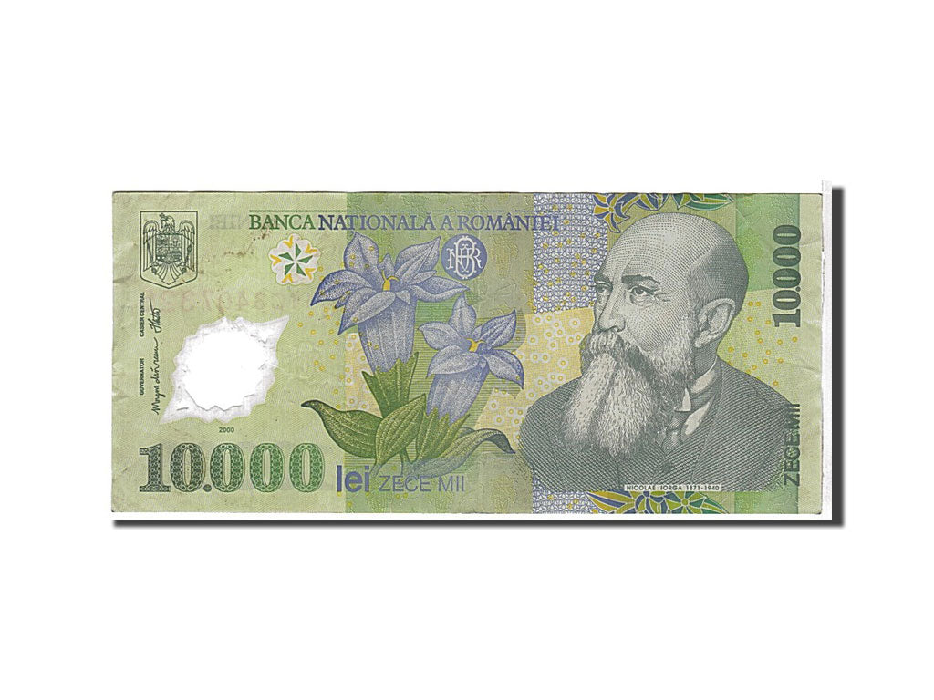 Romania, 10,000 Lei, 2000, KM #112a, VF(20-25), 011C3407325