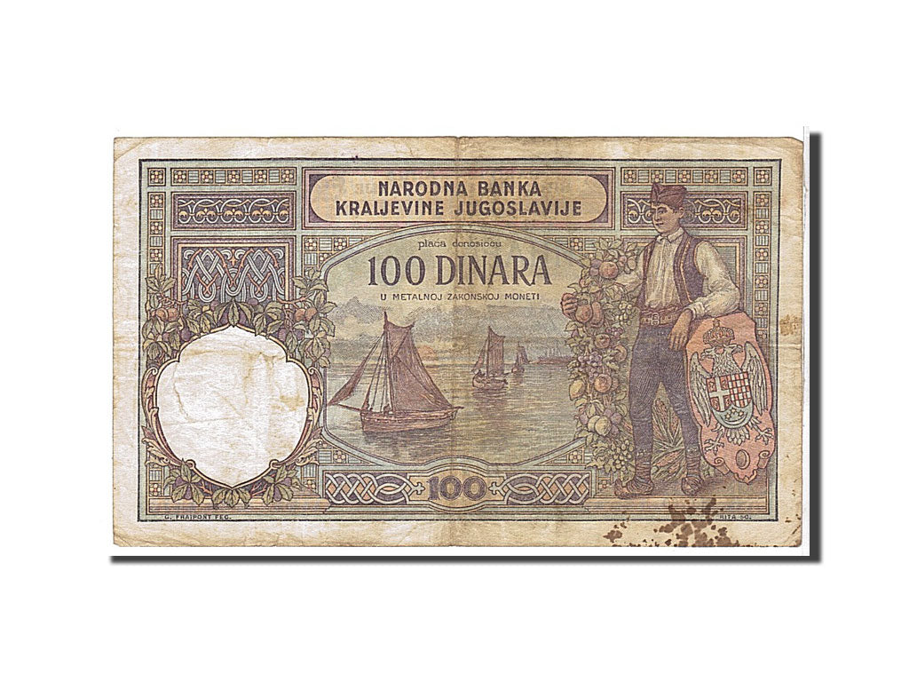 Banknote, Yugoslavia, 100 Dinara, 1929, KM:R13b, VF(20-25)