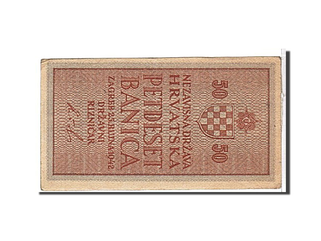 Croatia, 50 Banica, 1942, KM #6b, AU(50-53), AD034691