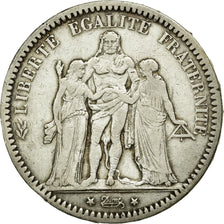 Moneda, Francia, Hercule, 5 Francs, 1872, Paris, BC+, Plata, Gadoury:745a