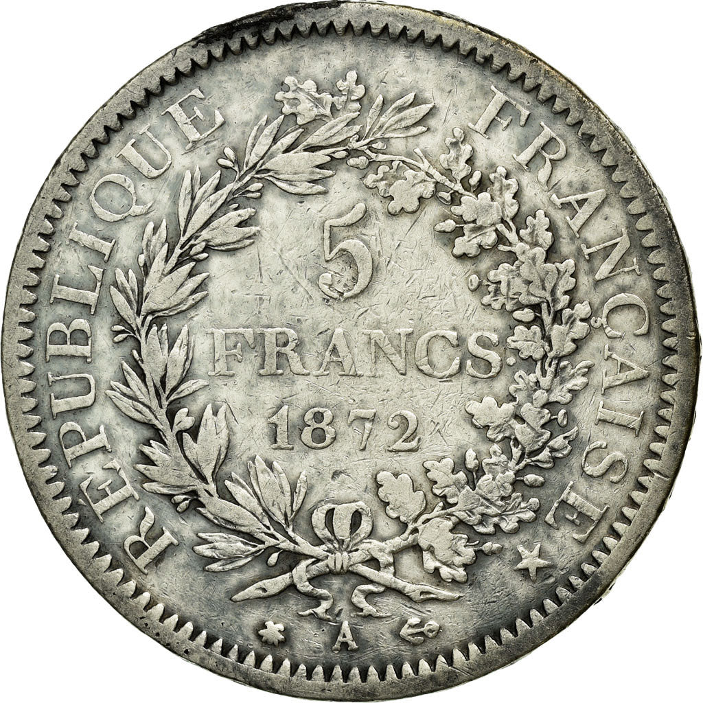 Coin, France, Hercule, 5 Francs, 1872, Paris, VF(30-35), Silver, Gadoury:745a