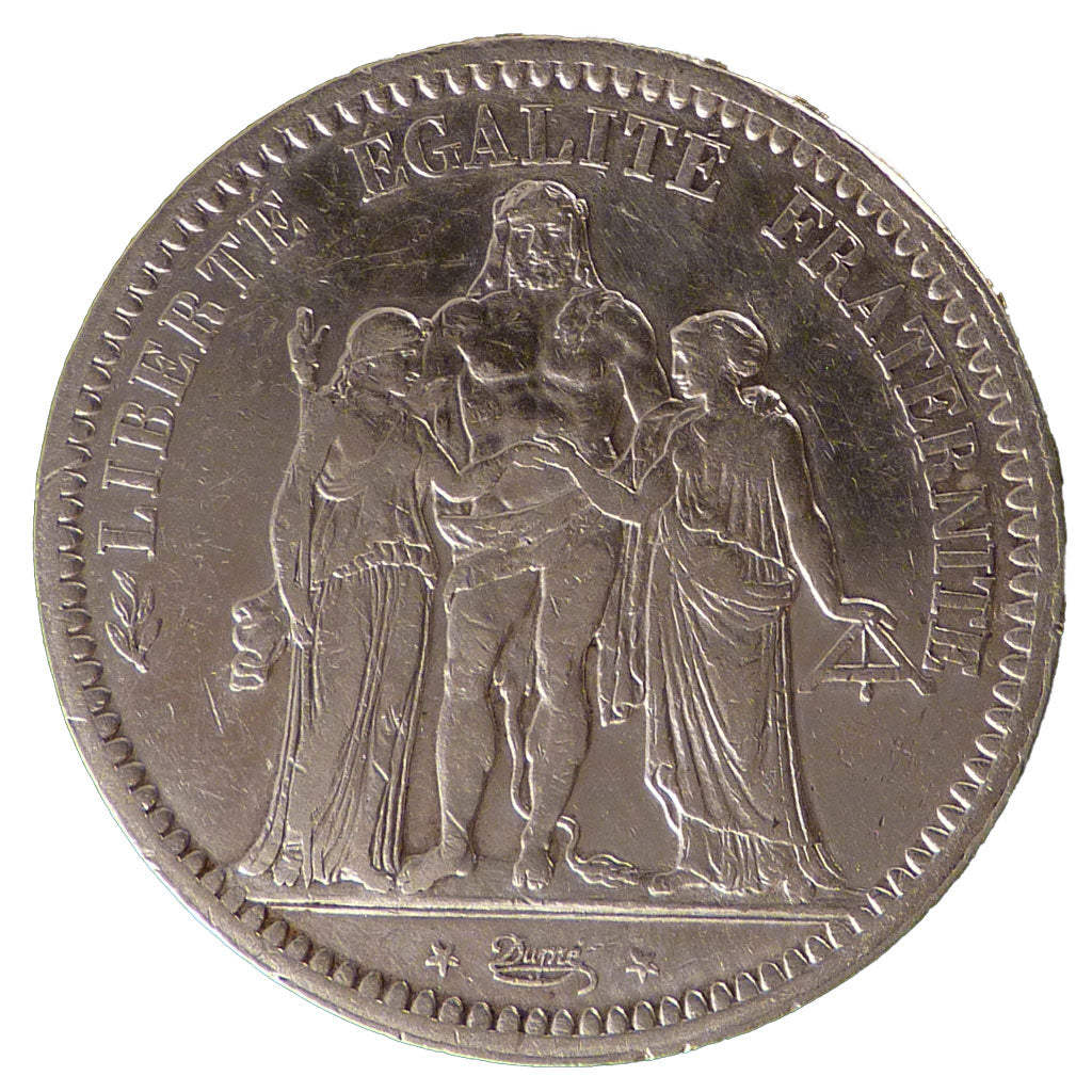 FRANCE, Hercule, 5 Francs, 1872, Paris, KM #820.1, VF(30-35), Silver, Gadoury...