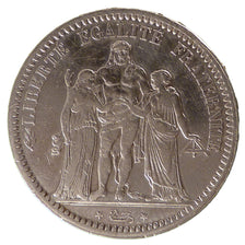 FRANCE, Hercule, 5 Francs, 1872, Paris, KM #820.1, VF(30-35), Silver, Gadoury...