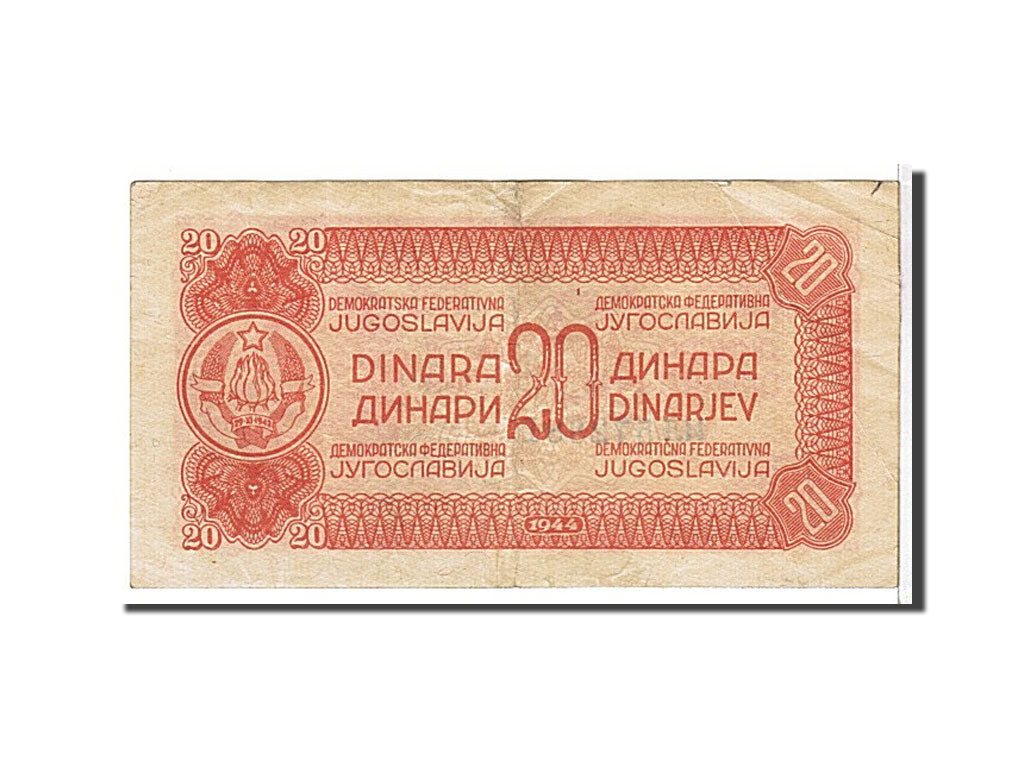 Yugoslavia, 20 Dinara, 1944, KM #51a, EF(40-45), 572881