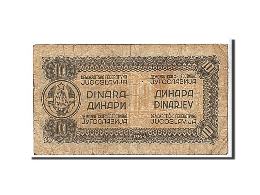 Billete, 10 Dinara, 1944, Yugoslavia, RC