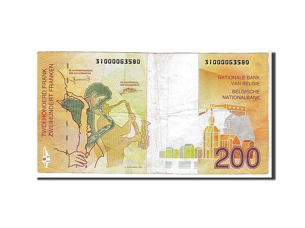Belgium, 200 Francs, 1995, KM #148, EF(40-45)