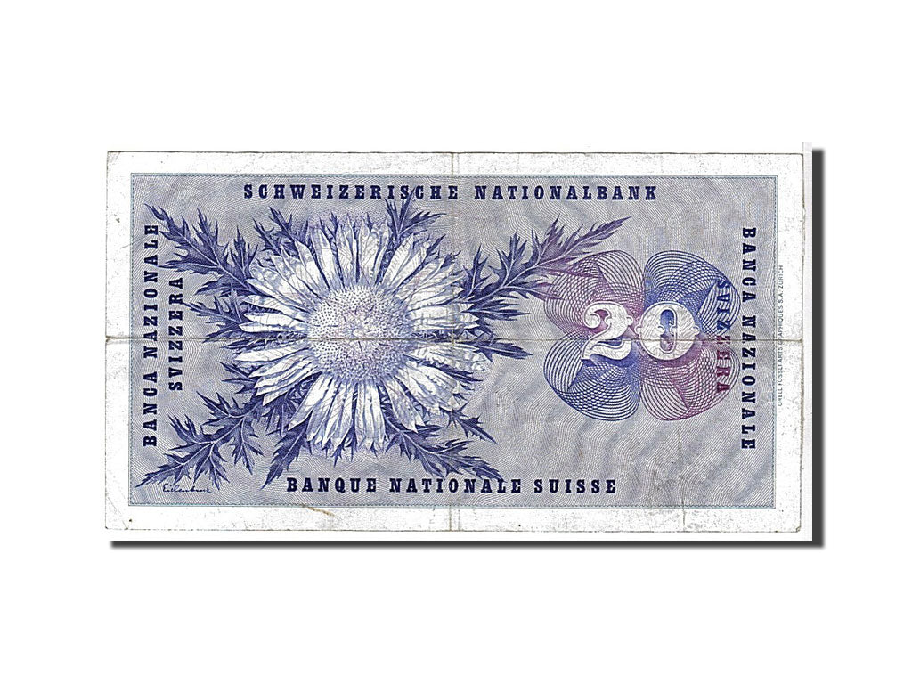 Banknote, Switzerland, 20 Franken, 1964, KM:46k, VF(30-35)