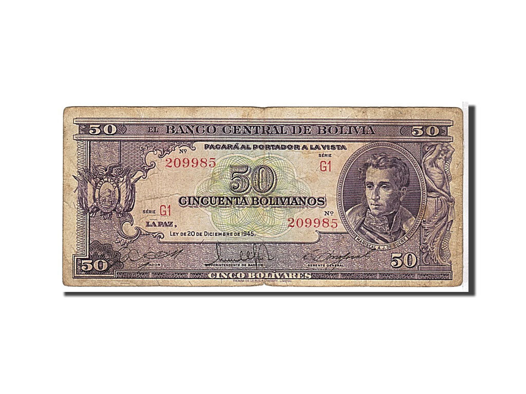 Bolivie, 50 Bolivianos type 1945