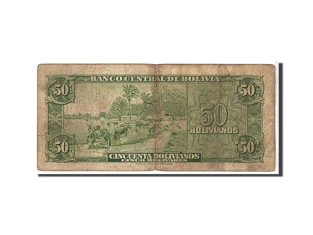 Bolivie, 50 Bolivianos type 1945