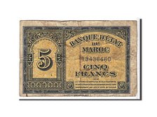 Morocco, 5 Francs, 1943, KM #24, VF(20-25), 13436460