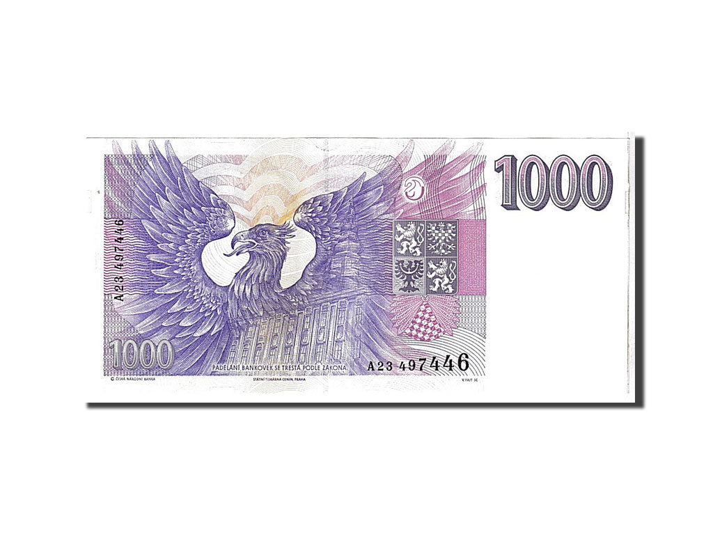 Czech Republic, 1000 Korun, 1993, KM #8a, UNC(65-70), A23497446