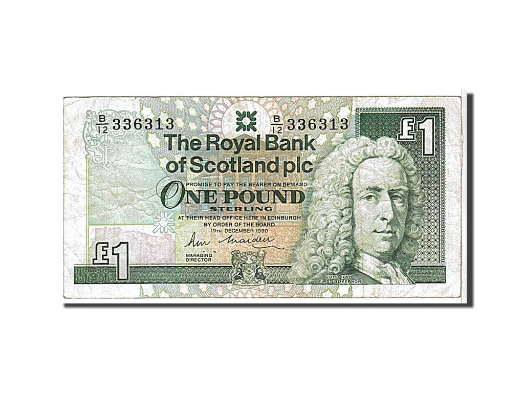 Scotland, 1 Pound, 1990, KM #351a, VF(20-25), B12336313