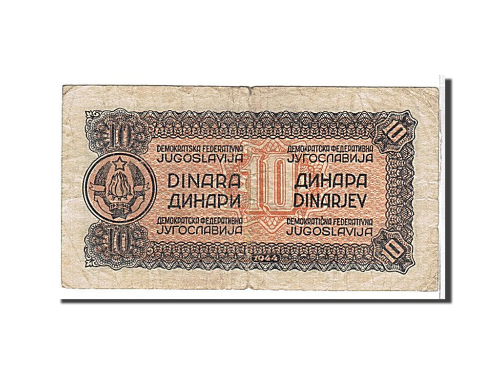 Banknote, Yugoslavia, 10 Dinara, 1944, KM:50a, VF(20-25)